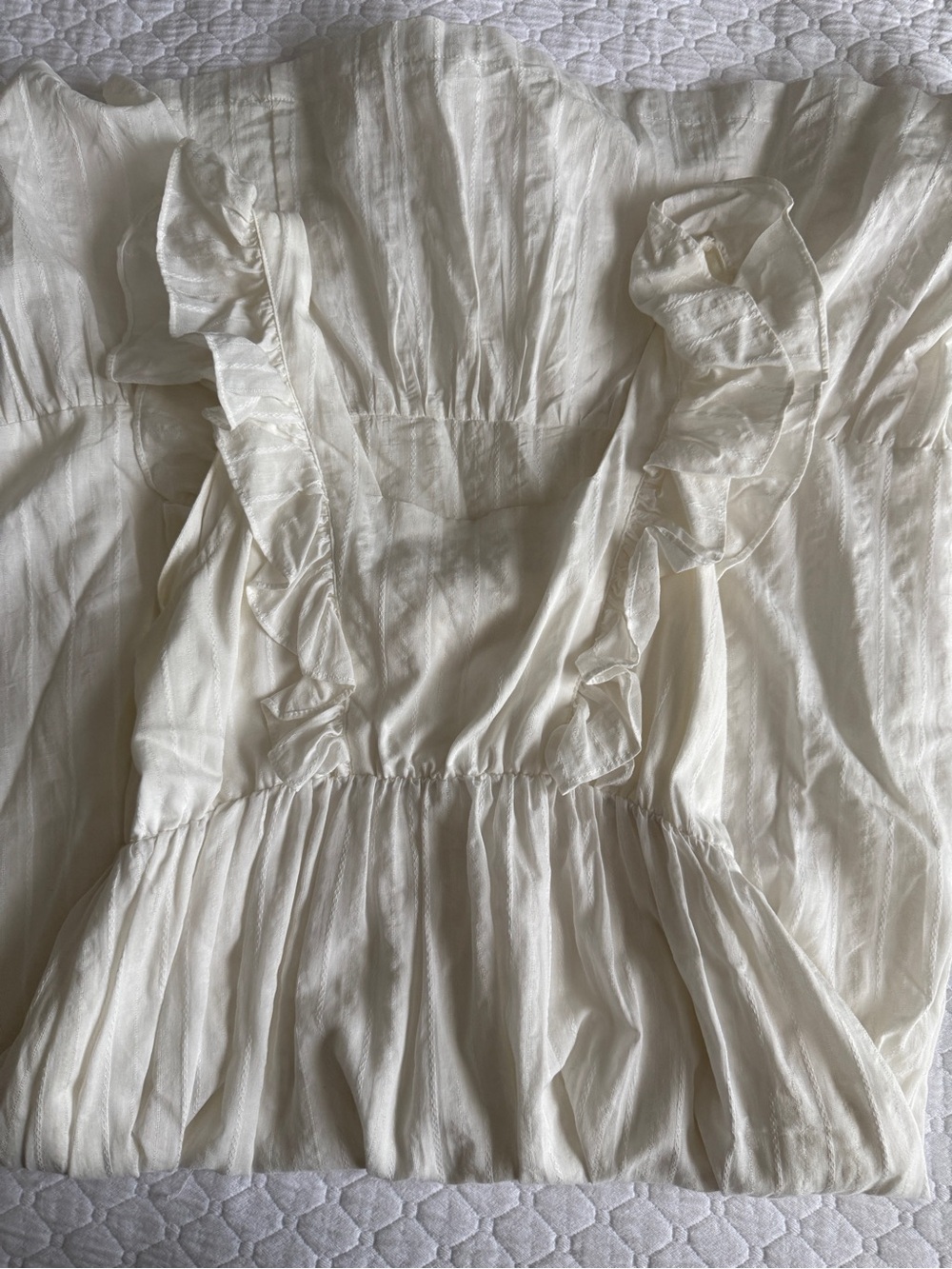 White Ruffled Maxi Dress - Picture 6 of 7